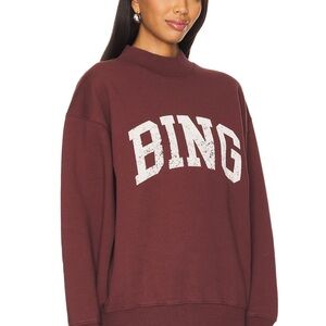 Anine Bing Burgundy Crew Neck Sweater